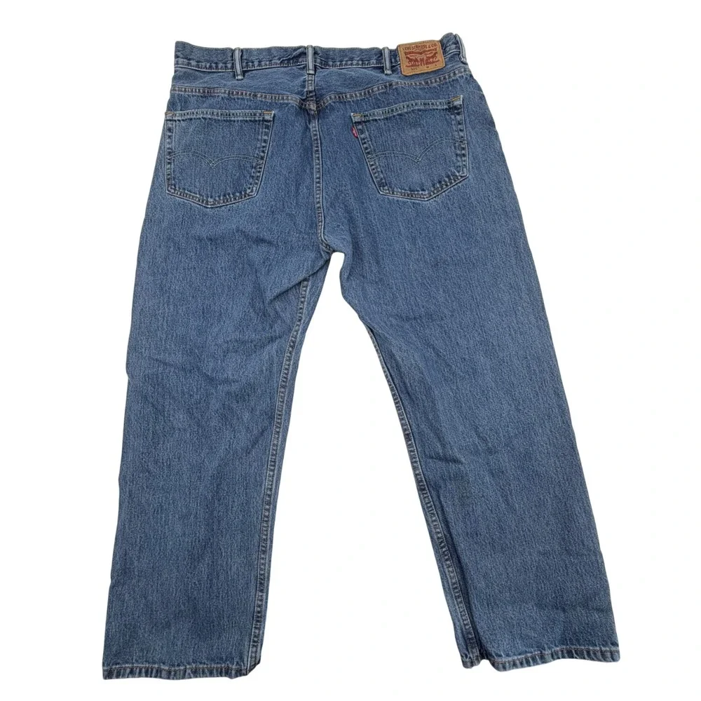 Levis 505 Regular Fit Straight Leg Blue Denim Jeans Mens 46x30 04505-4886